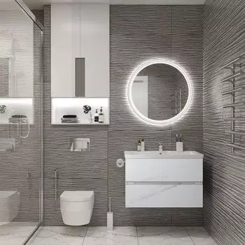 Зеркало Art&Max Napoli AM-Nap-800-DS-F-White с подсветкой