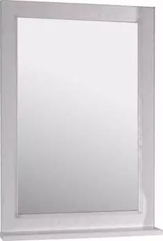 Зеркало ASB-Woodline Гранда 60 белое (патина серебро)
