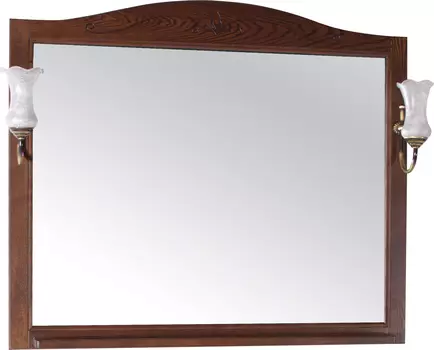 Зеркало ASB-Woodline Салерно 105 антикварный орех, со светильниками