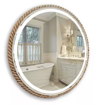 Зеркало Azario Бригантина D650 декор-канат, сенсорный выключатель с функцией диммера