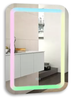 Зеркало Azario Мальта RGB 550x800 c подсветкой и диммером, мульти-цвет, сенсорный выключатель