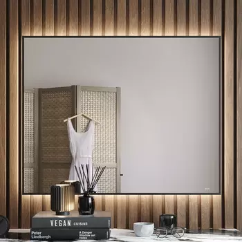 Зеркало Bond Cube 100х80 с LED-подсветкой и бесконтактным сенсором, черный