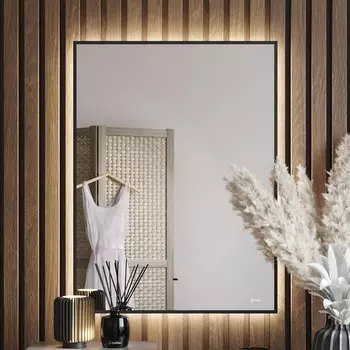 Зеркало Bond Cube 60х80 с LED-подсветкой и бесконтактным сенсором, черный