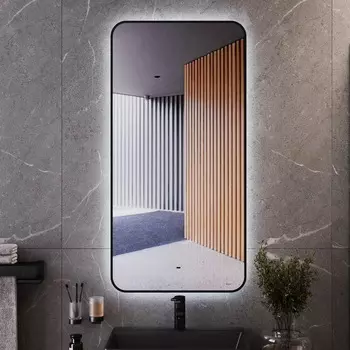 Зеркало Bond Loft 60х120 с LED-подсветкой и бесконтактным сенсором, черный