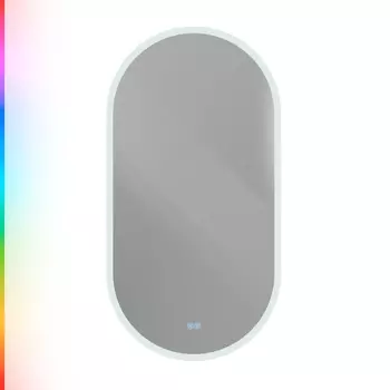 Зеркало Cezares Ellisse 50х95 с контурной разноцветной подсветкой RGB и сенсорным выключателем