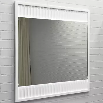 Зеркало Comforty Марсель 75 с подсветкой, белое матовое