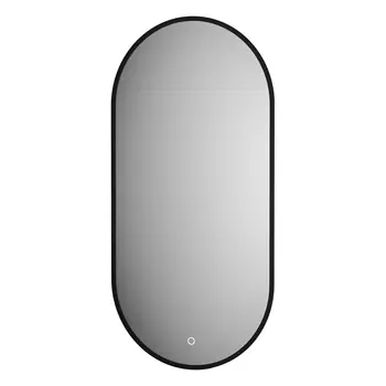 Зеркало Defesto AURA DF 2932S 40х80 см, с LED-подсветкой, сенсорный выключатель, теплый белый свет, рама черная