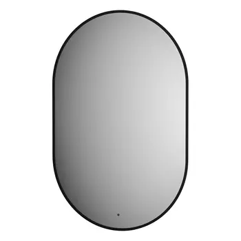 Зеркало Defesto AURA DF 2935R 60х90 см, с LED-подсветкой, инфракрасный выключатель, теплый белый свет, рама черная