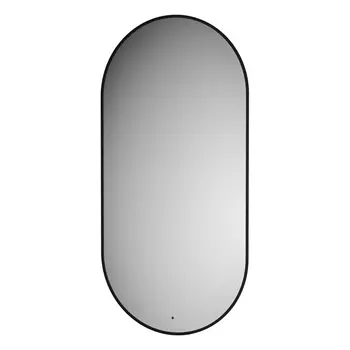 Зеркало Defesto AURA DF 2936R 60х120 см, с LED-подсветкой, инфракрасный выключатель, теплый белый свет, рама черная