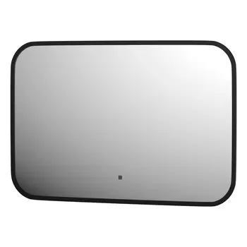 Зеркало Defesto AURA DF 2962RH 60х40 см, с LED-подсветкой, инфракрасный выключатель, нейтральный белый свет, рама черная