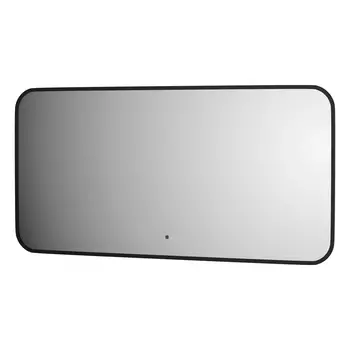 Зеркало Defesto AURA DF 2965RH 100х50 см, с LED-подсветкой, инфракрасный выключатель, нейтральный белый свет, рама черная