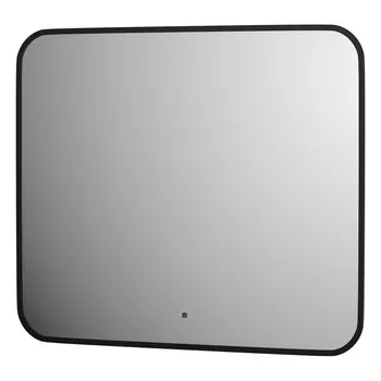 Зеркало Defesto AURA DF 2966RH 70х60 см, с LED-подсветкой, инфракрасный выключатель, нейтральный белый свет, рама черная