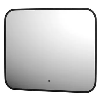 Зеркало Defesto AURA DF 2973RH 60х50 см, с LED-подсветкой, инфракрасный выключатель, теплый белый свет, рама черная