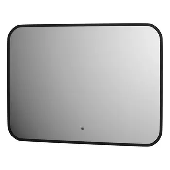 Зеркало Defesto AURA DF 2974RH 70х50 см, с LED-подсветкой, инфракрасный выключатель, теплый белый свет, рама черная
