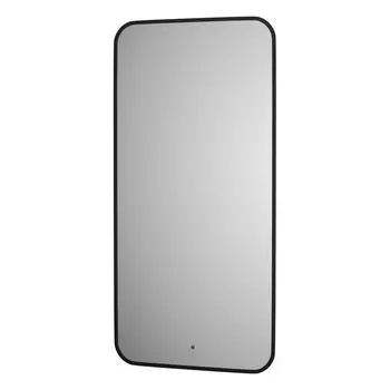 Зеркало Defesto AURA DF 2975R 50х100 см, с LED-подсветкой, инфракрасный выключатель, теплый белый свет, рама черная