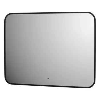 Зеркало Defesto AURA DF 2977RH 80х60 см, с LED-подсветкой, инфракрасный выключатель, теплый белый свет, рама черная