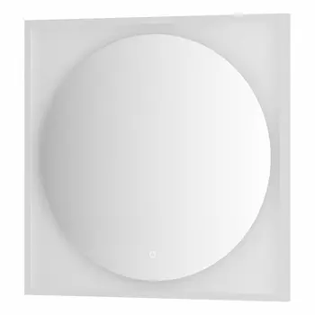 Зеркало Defesto Еclipse DF 2228S 80х80 белая рама, с LED-подсветкой, сенсорный выключатель