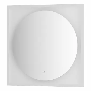 Зеркало Defesto Еclipse DF 2237R 70x70 белая рама, с LED-подсветкой, ИК выключатель