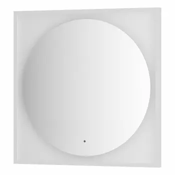 Зеркало Defesto Еclipse DF 2238R 80x80 белая рама, с LED-подсветкой, ИК выключатель