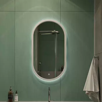 Зеркало DIWO Казань 45х80 с подсветкой, сенсорный выключатель, белый (ЗЛП1722)