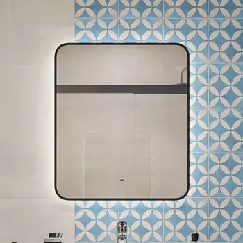 Зеркало DIWO Кострома 60х70 с подсветкой, инфракрасный выключатель, черный (ЗЛП1749)