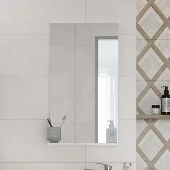 Зеркало DIWO Псков 40 с полкой, белый (СО-Пс03045-01)