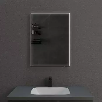 Зеркало Esbano ES-3803 HDB 60х80 с подсветкой, ИФК выключатель с диммером, черный матовый