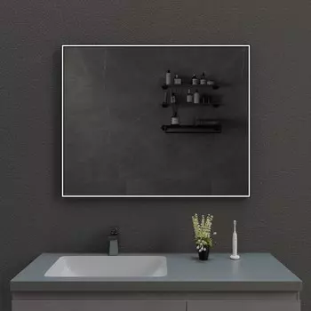 Зеркало Esbano ES-3803 KDB 100х80 с подсветкой, ИФК выключатель с диммером, черный матовый