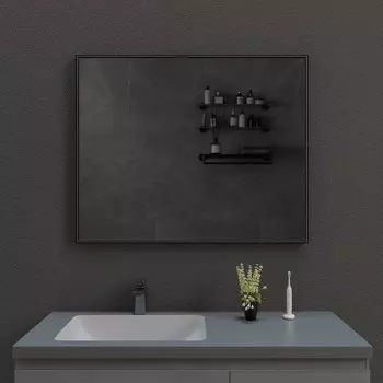 Зеркало Esbano ES-3803 RDB 80х60 с подсветкой, ИФК выключатель с диммером, черный матовый