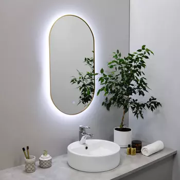 Зеркало Fixsen FX-3120G 50х120 см, золото-сатин, с LED подсветкой