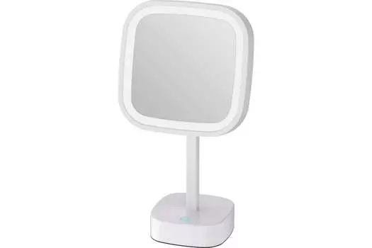 Косметическое зеркало Java S-M331W настольное, с увеличением 3х, с подсветкой, белое