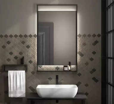 Зеркало Kerama Marazzi Plaza Next 60х100 см с LED-подсветкой, черное матовое PL.N.mi.P.60\BLK