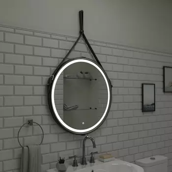 Зеркало Континент Millenium Black Led D80 см, с подсветкой, черное