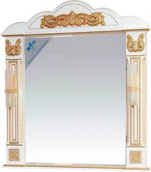 Зеркало Misty Барокко 100 белое, патина