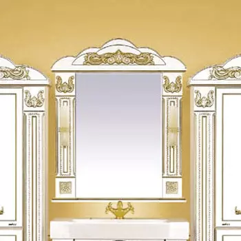 Зеркало Misty Барокко 80 белое, патина