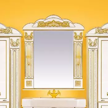 Зеркало Misty Барокко 80 бежевое, патина