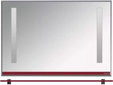 Зеркало Misty Джулия 120 с полочкой, бордовое