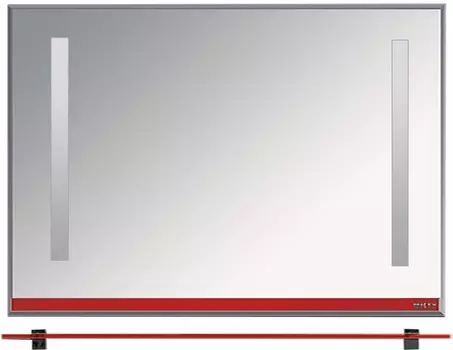 Зеркало Misty Джулия 120 с полочкой, красное
