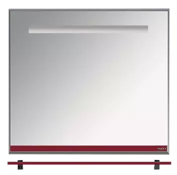 Зеркало Misty Джулия 85 с полочкой, с подсветкой, бордовый