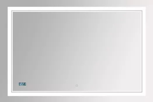 Зеркало Misty Неон 2 LED 120х80, с часами, сенсор на зеркале