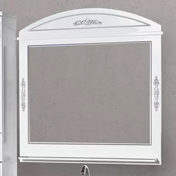 Зеркало Misty Рига 105 белый с серебром