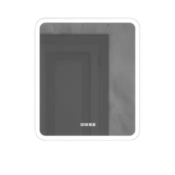 Зеркало Mixline Стив-3 60х70 с подсветкой, подогревом, часами и сенсором, белая окантовка