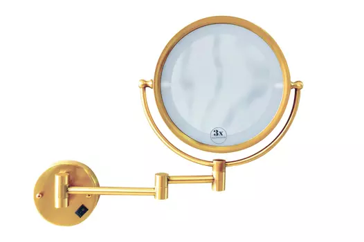 Косметическое зеркало Boheme Imperiale 503 с подсветкой, двустороннее, с увеличением, золото