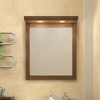 Зеркало Opadiris Мираж 65 светлый орех, с козырьком