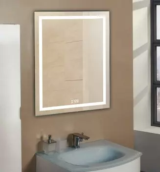 Зеркало Relisan WENDY 700х900 с часами и подсветкой