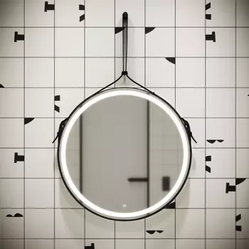 Зеркало Sancos Dames D65 с подсветкой, с сенсорным выключателем, черный