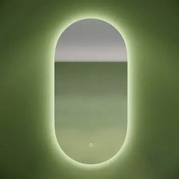 Зеркало Sancos Oval 45х90 с фоновой подсветкой, с сенсорным выключателем