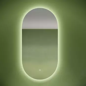 Зеркало Sancos Oval 55х105 с фоновой подсветкой, с сенсорным выключателем