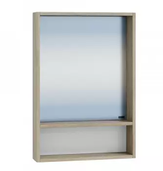 Зеркало СанТа Прима 50 с полкой, дуб светлый