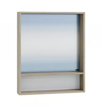 Зеркало СанТа Прима 60 с полкой, дуб светлый